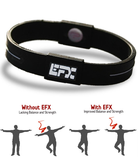 EFX Performance Wristband Black/White Oval 7" Bowling MMA Sports Magnet Balance 